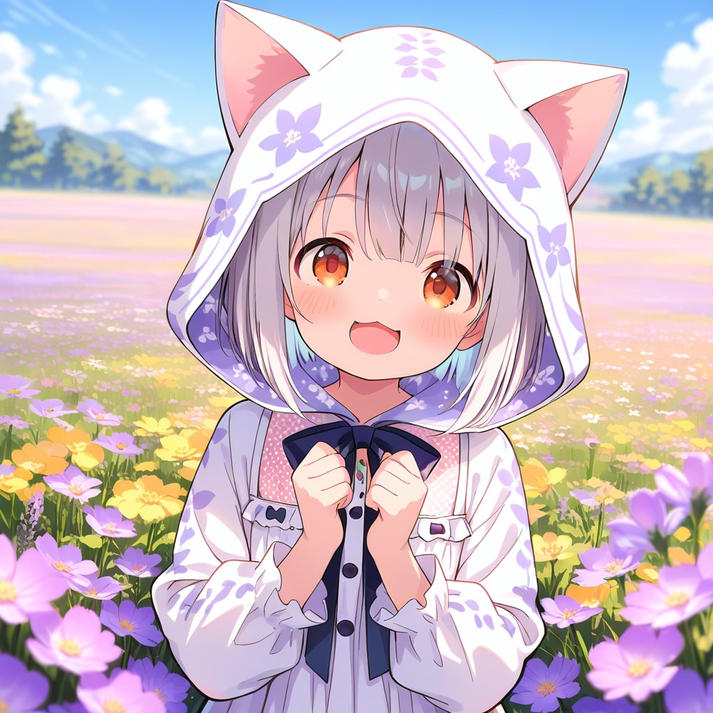 フロルと紫のお花