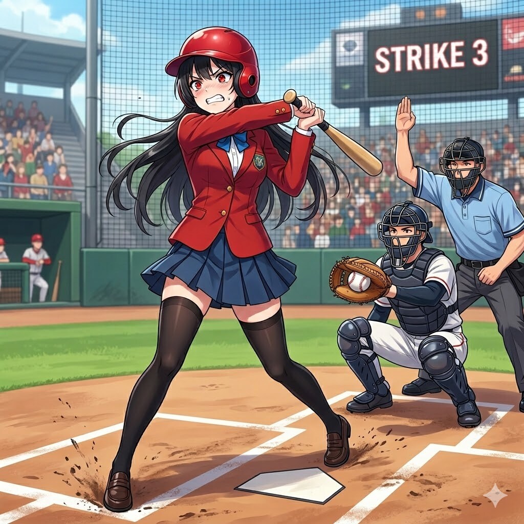 ストライク三振バッターアウト！