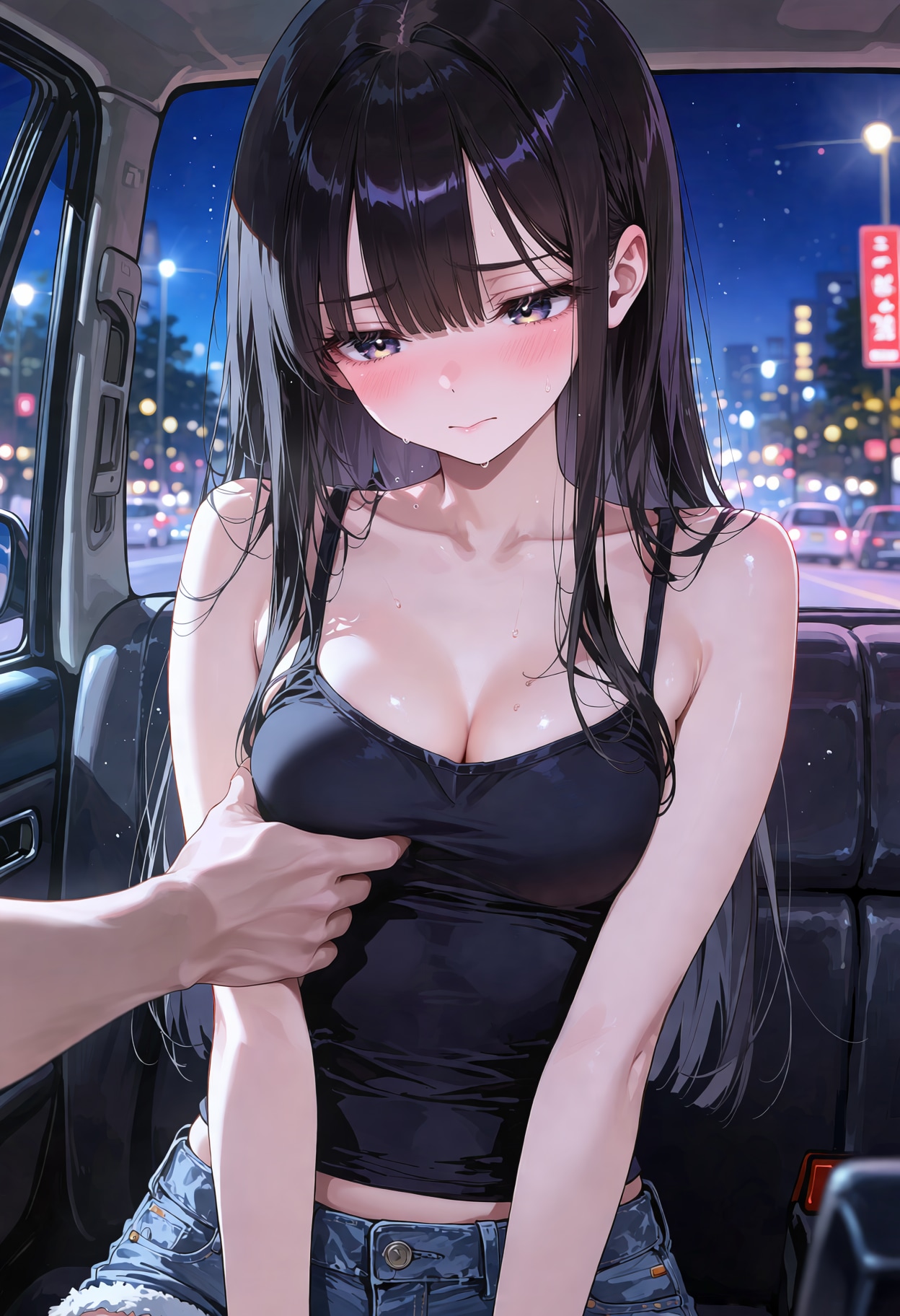 車内で急に引っ張らないで……恥ずかしいよ