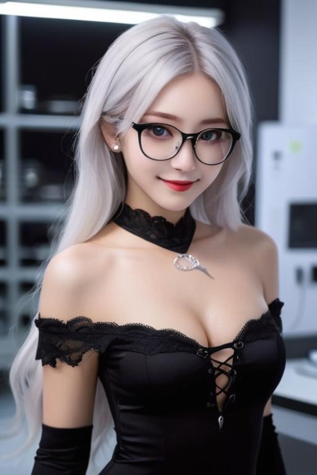 研究室で