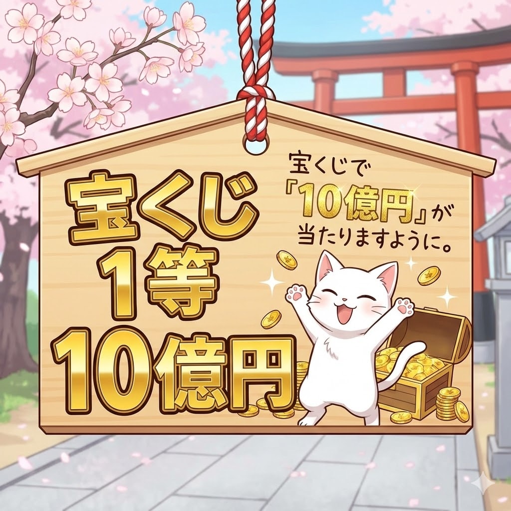 宝くじ10億円が当たりますように