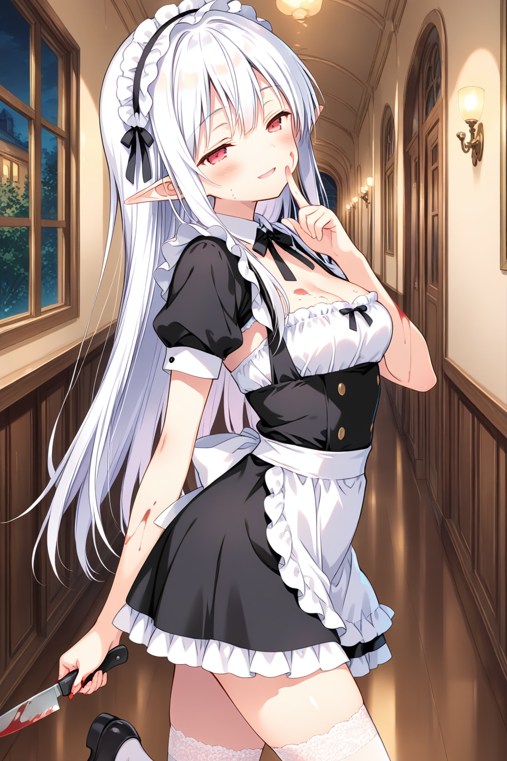 盲愛的なメイド『あの女は相応しくありません。ご主人様は、私だけを見ていて下さい……ね？』HARPYバージョン | の人気AIイラスト・グラビア