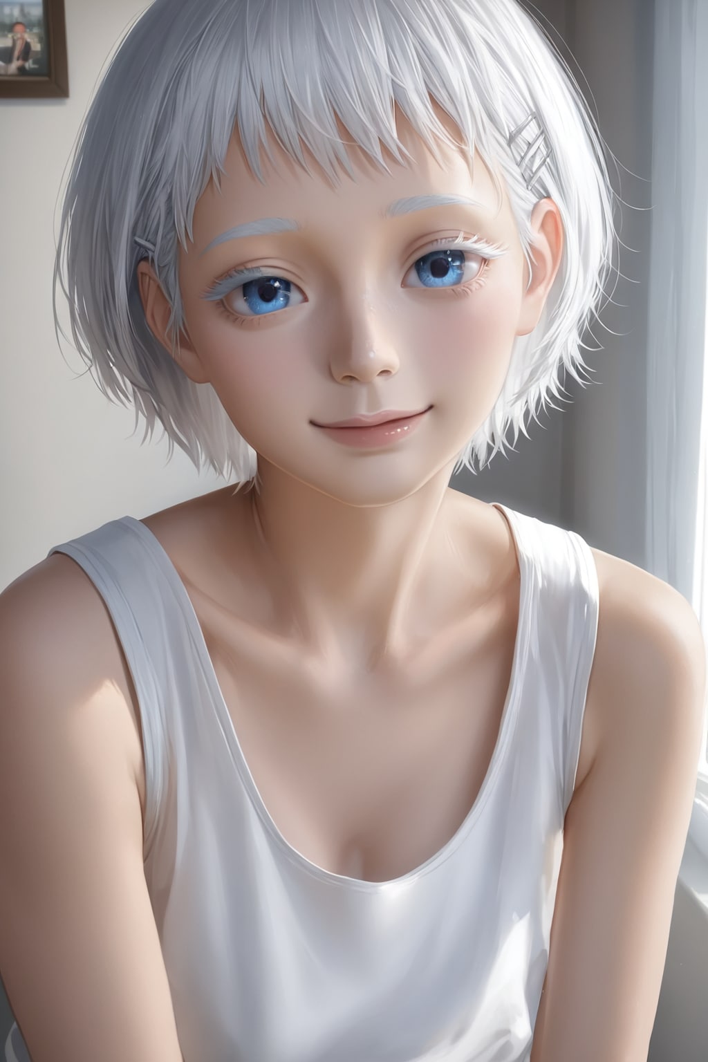 縦向きに成ったらラフカットなベリーショートに成ってしまった銀髪さん