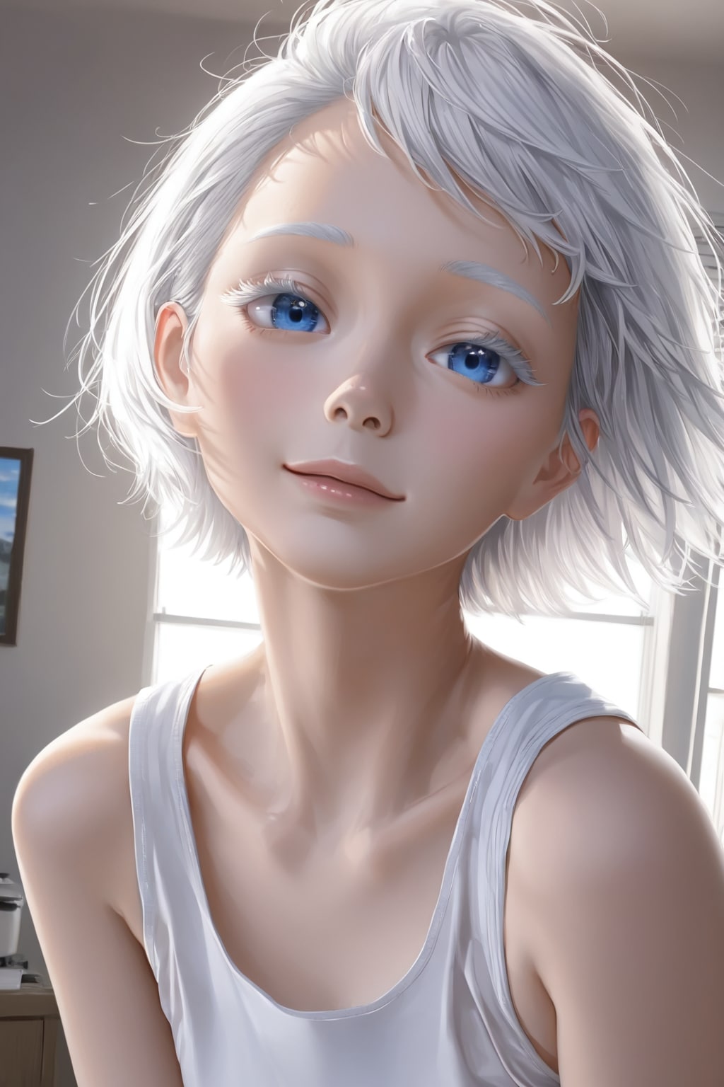 縦向きに成ったらラフカットなベリーショートに成ってしまった銀髪さん