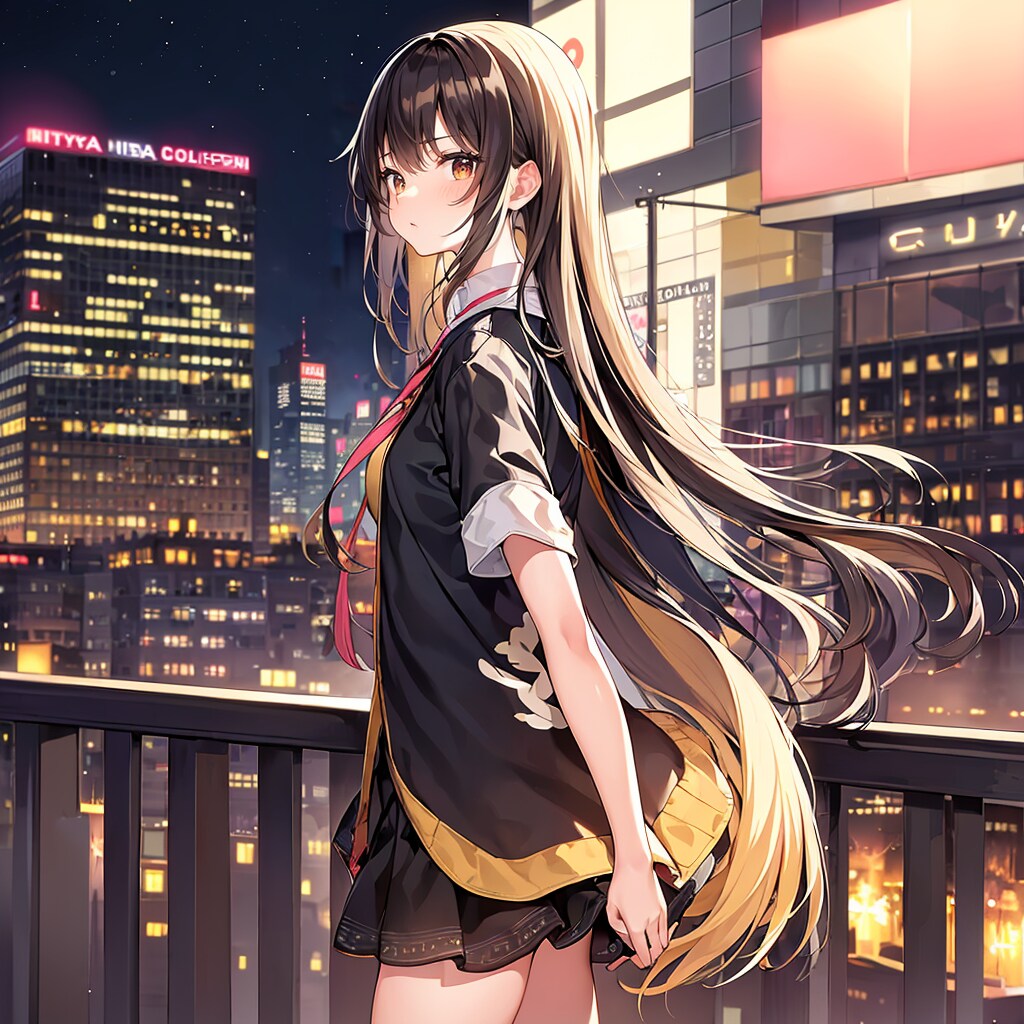 夜の街を彷徨う女の子