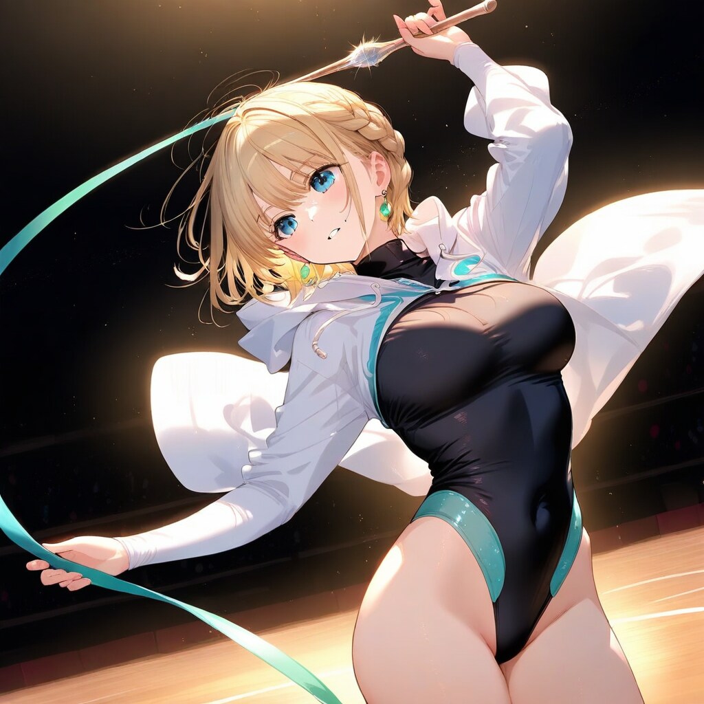 金髪ショート新体操美少女