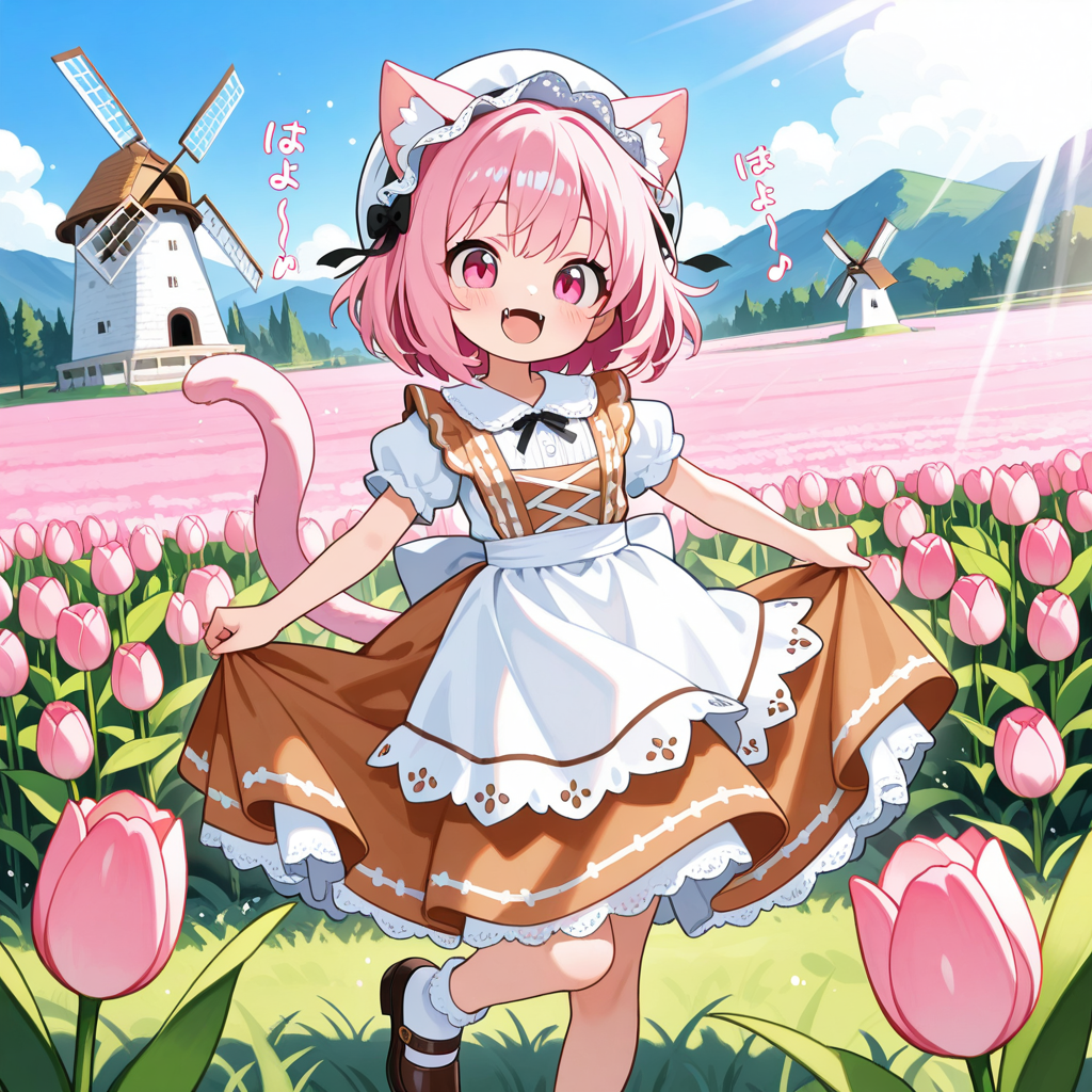 オランダの民族衣装・・・・のつもりのねこちゃん♡