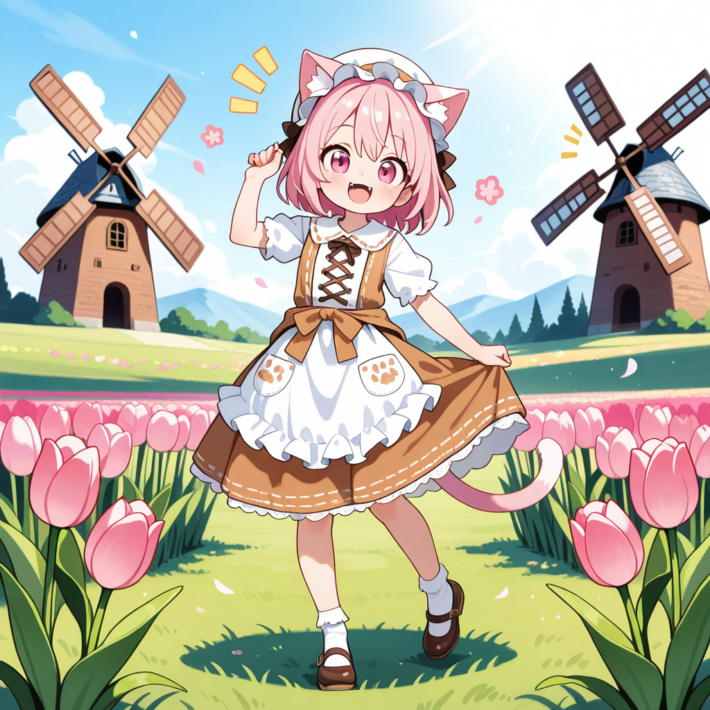 オランダの民族衣装・・・・のつもりのねこちゃん♡