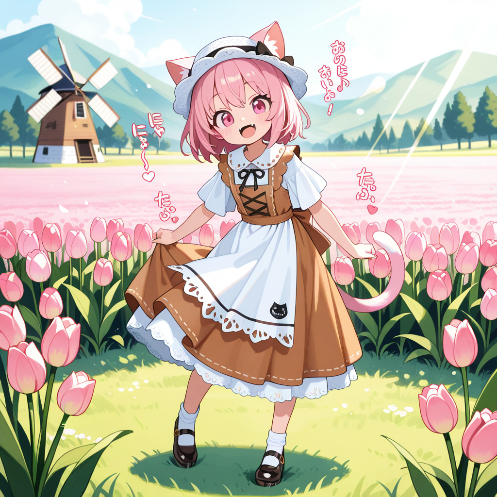 オランダの民族衣装・・・・のつもりのねこちゃん♡