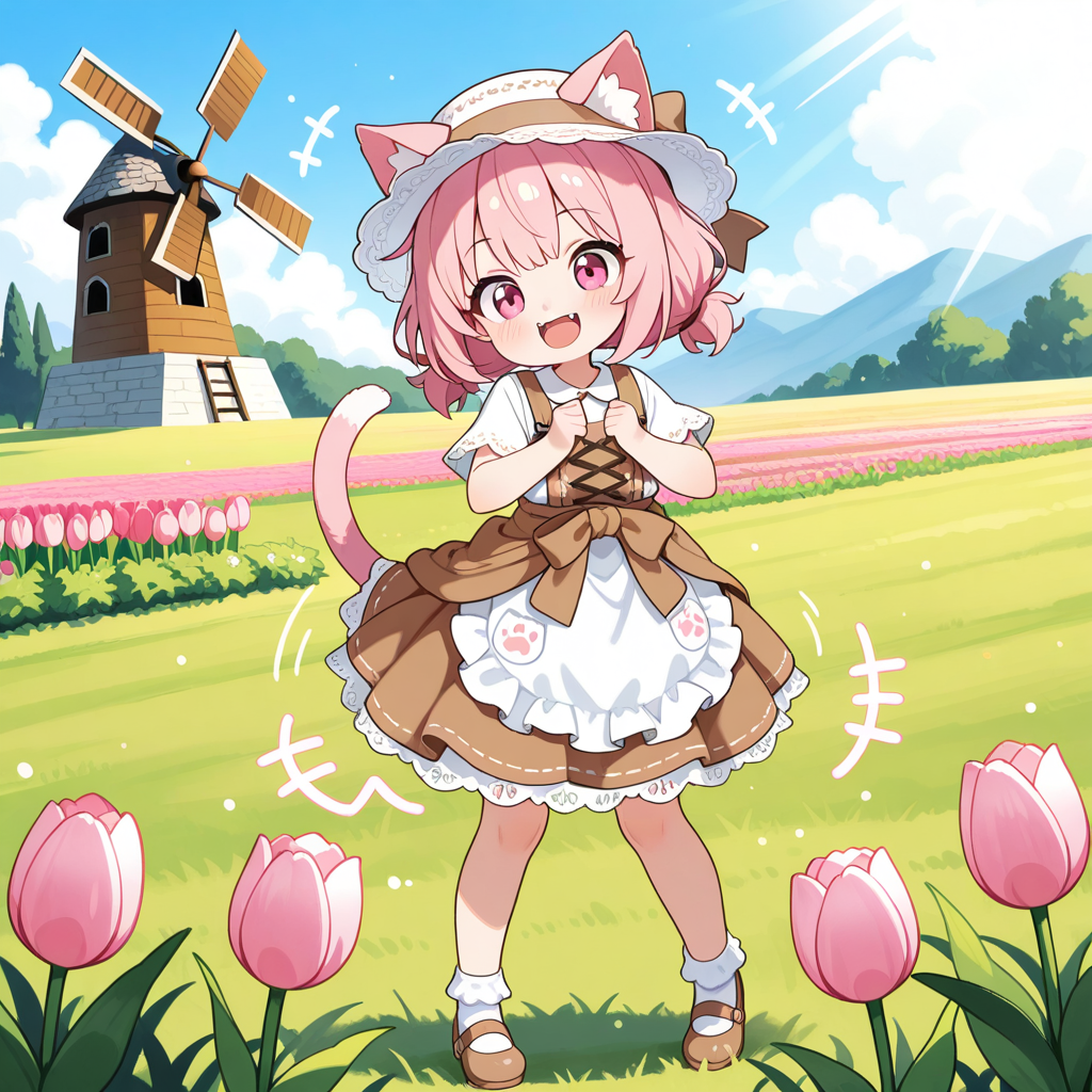 オランダの民族衣装・・・・のつもりのねこちゃん♡