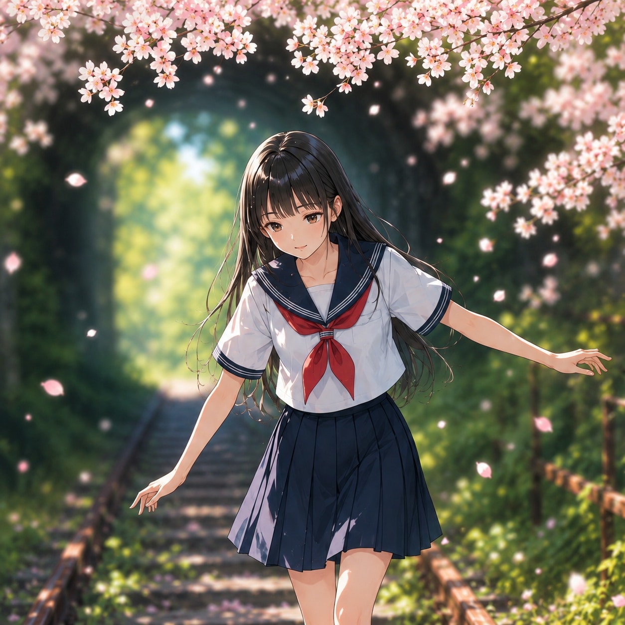 桜のトンネル | の人気AIイラスト・グラビア