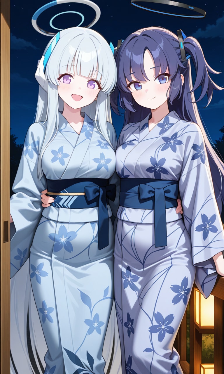 ユウカとノア　浴衣3 | の人気AIイラスト・グラビア