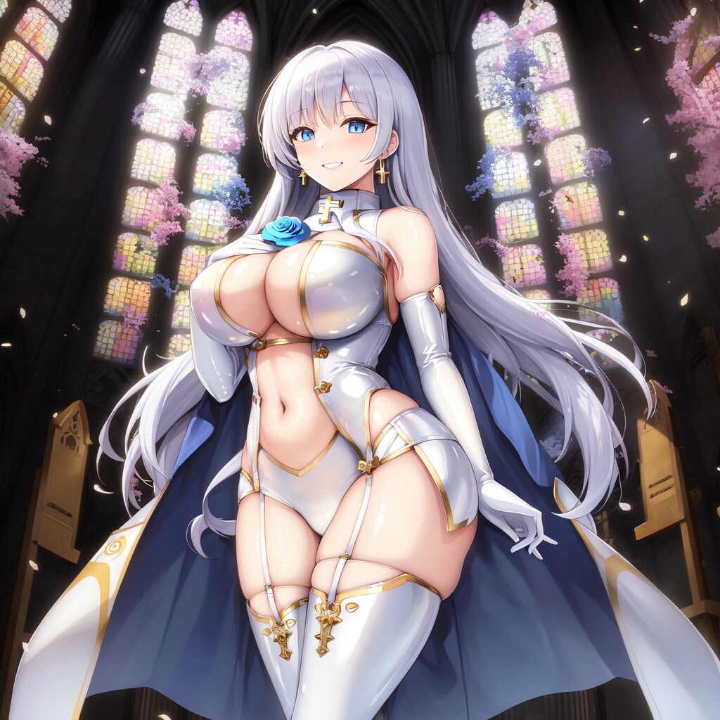 銀髪ロングぴっちりエナメル聖女ちゃん HolaraAI