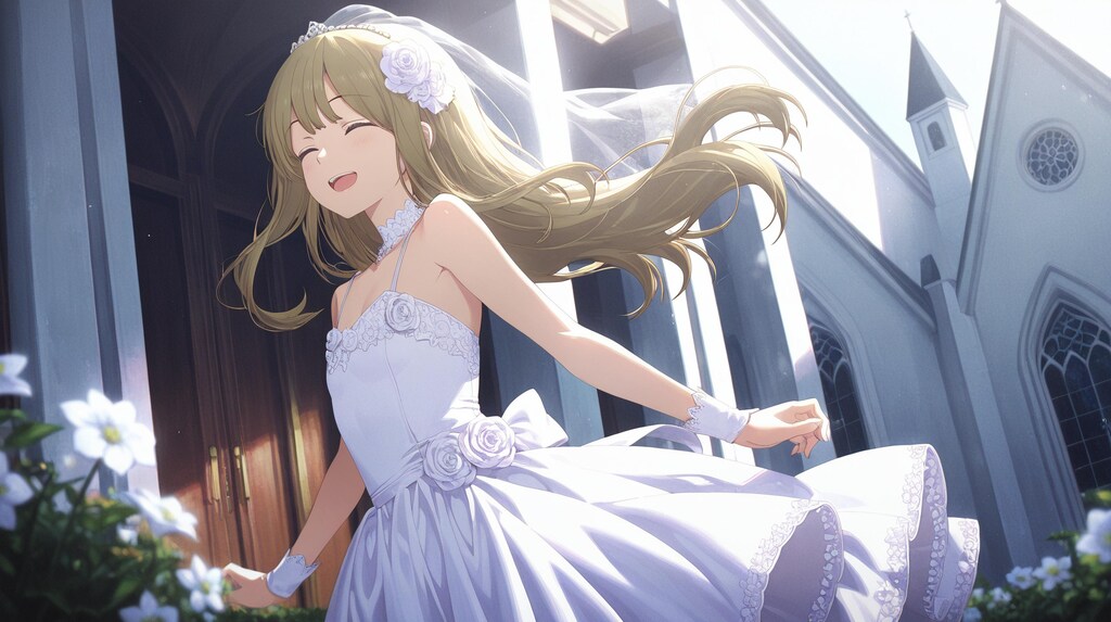 ウェディングドレスの花岡まことくん