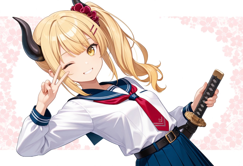 刀とピースと女鬼高生さん