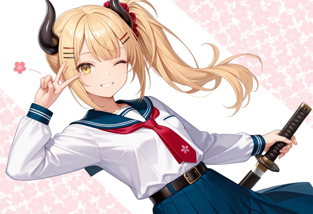 刀とピースと女鬼高生さん