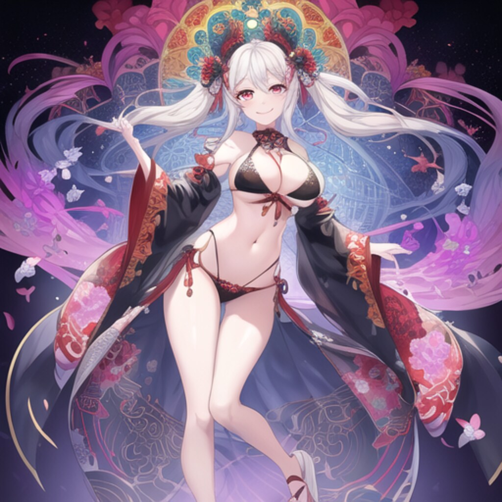 和風マイクロビキニの女の子です