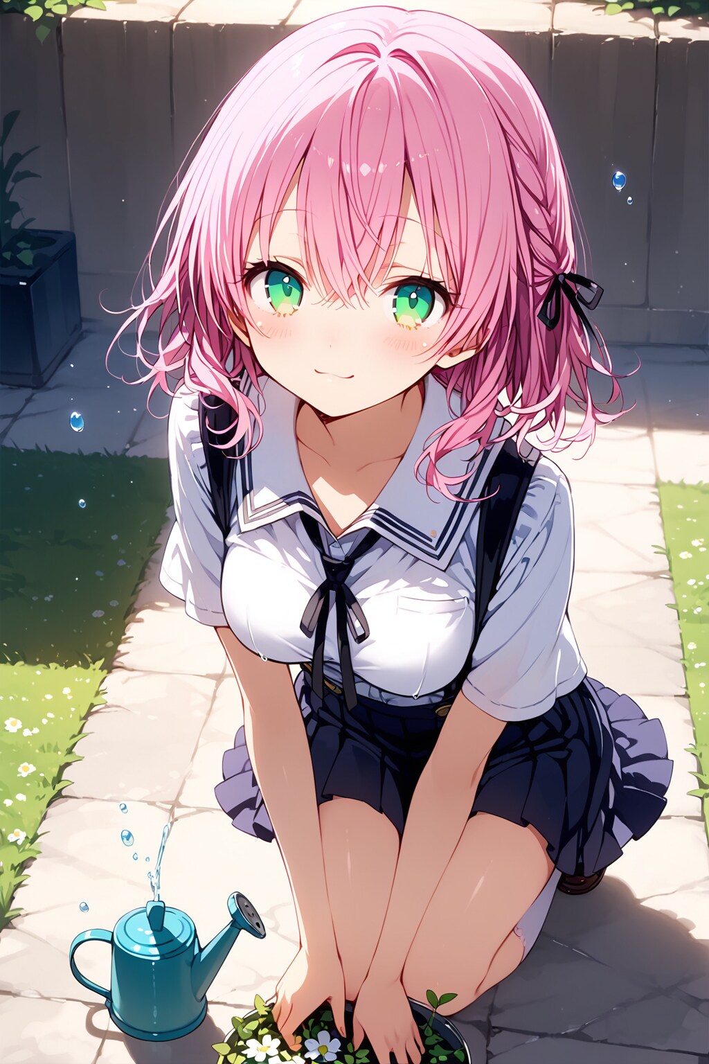 朝の水やり当番の李々花