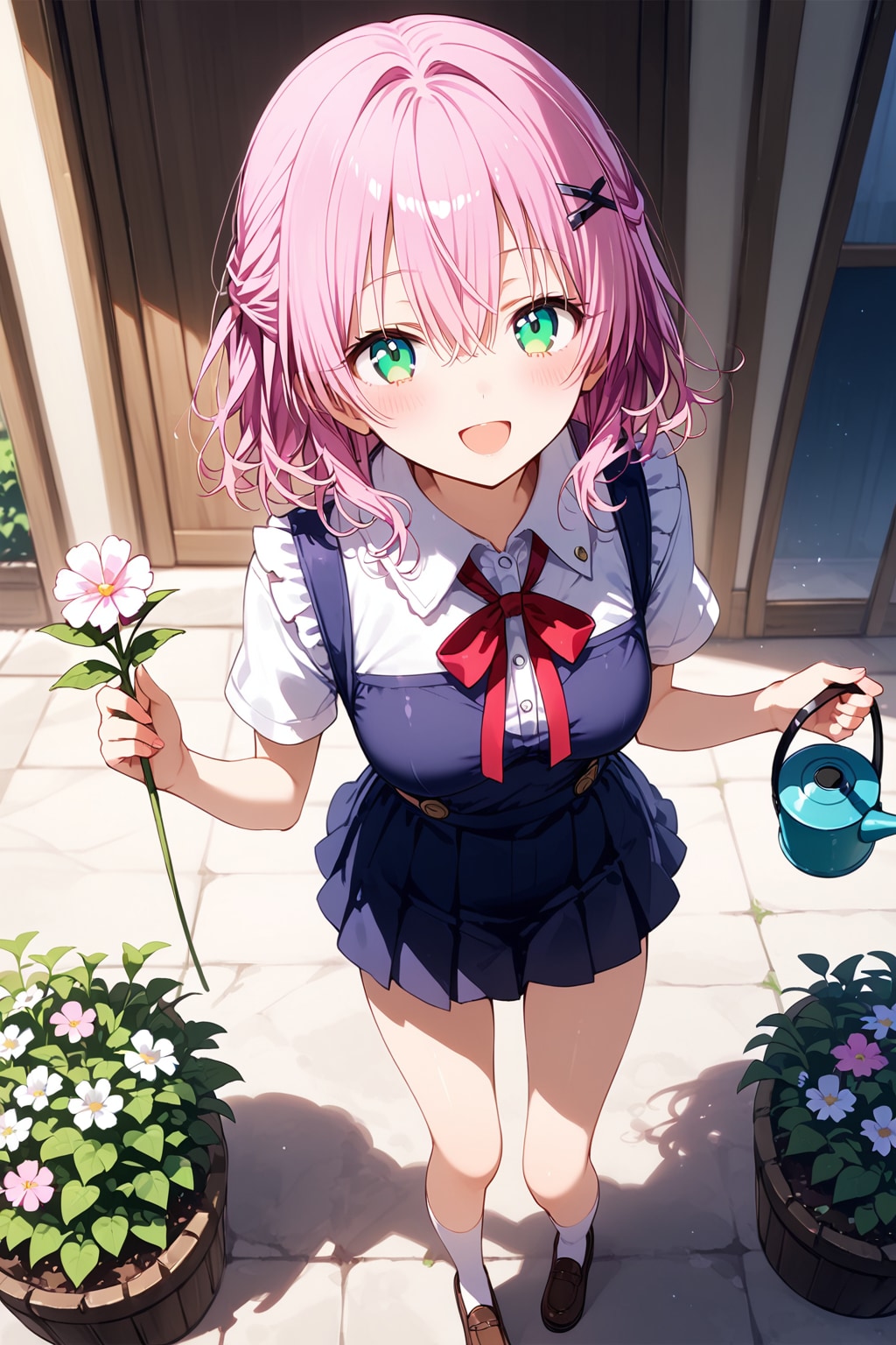 朝の水やり当番の李々花