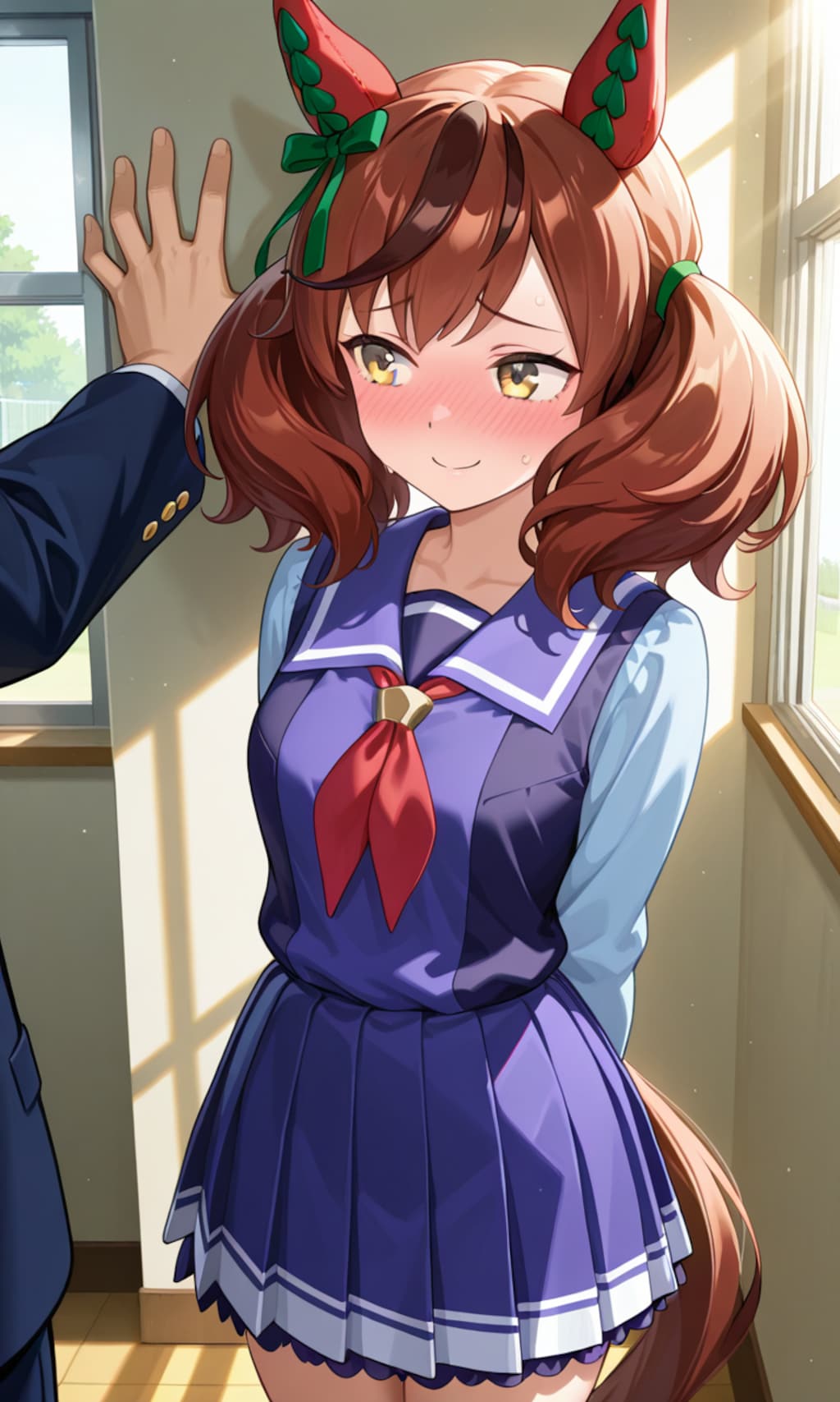 壁ドンで照れるネイチャさん