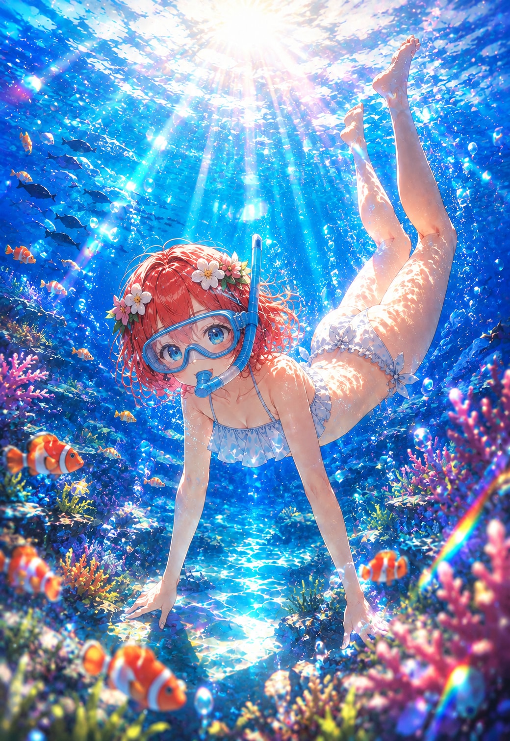 光降るサンゴ礁へ、夏のダイブ