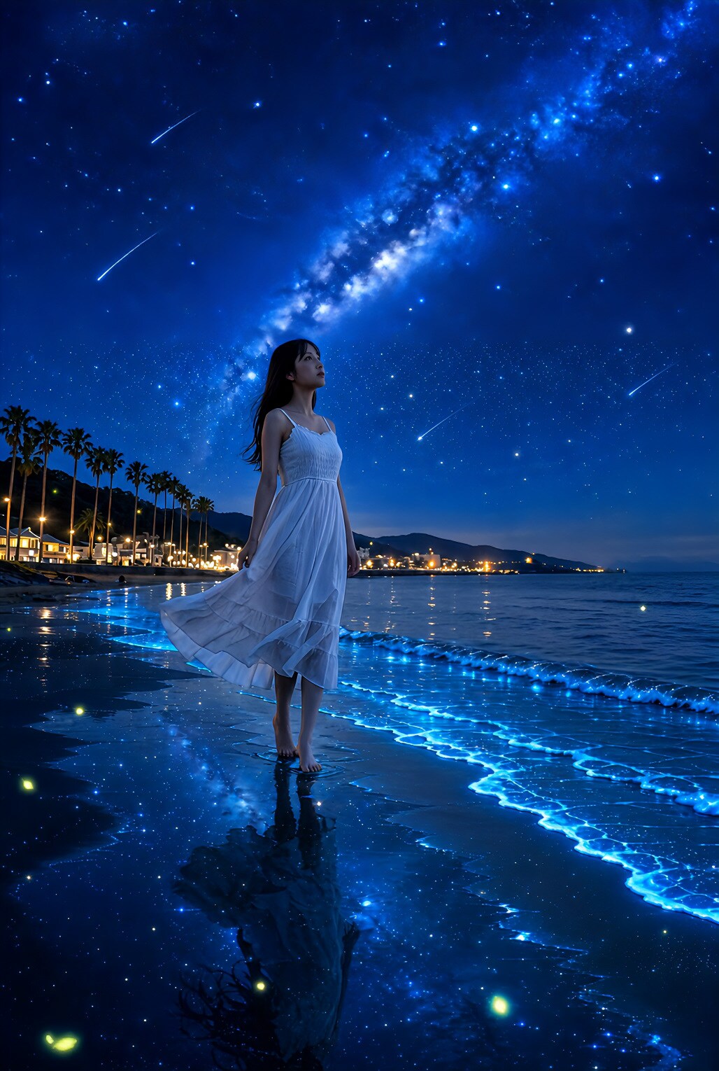 浜辺の星空と君