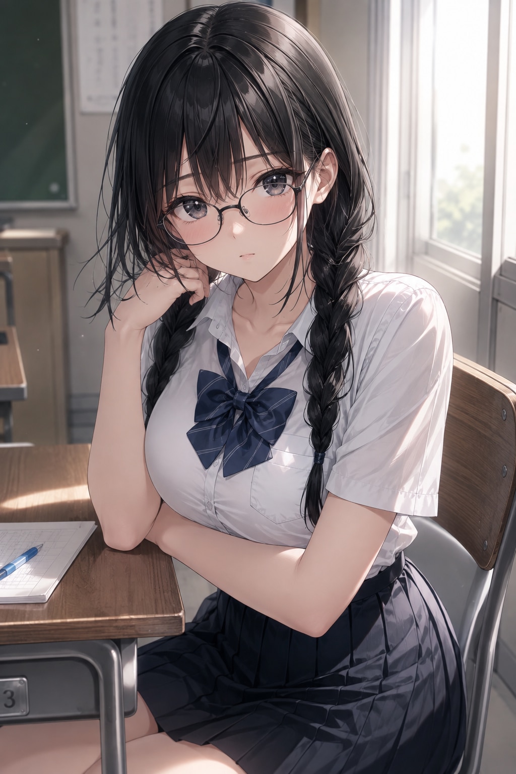 黒髪地味子