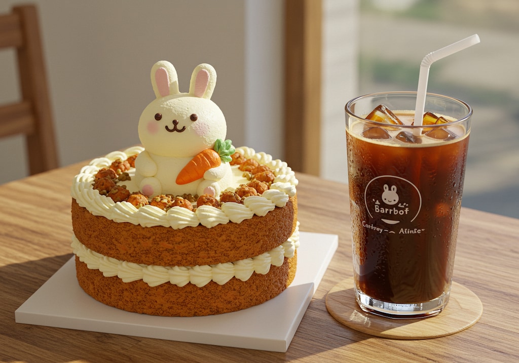 デザートの人参兎ケーキ