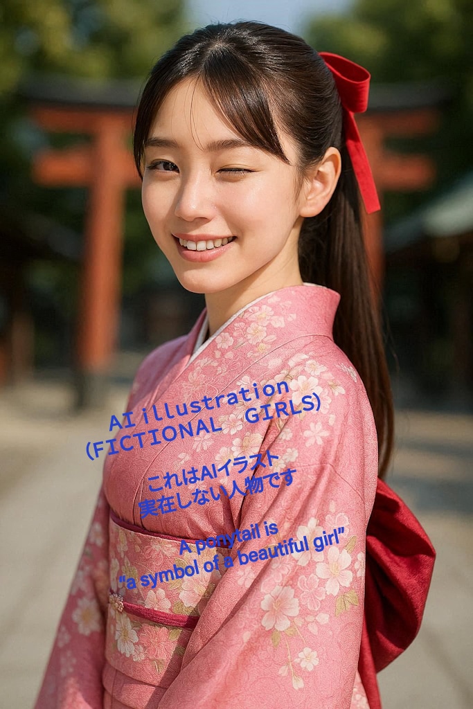 神社のポニーテール美少女 | の人気AIイラスト・グラビア