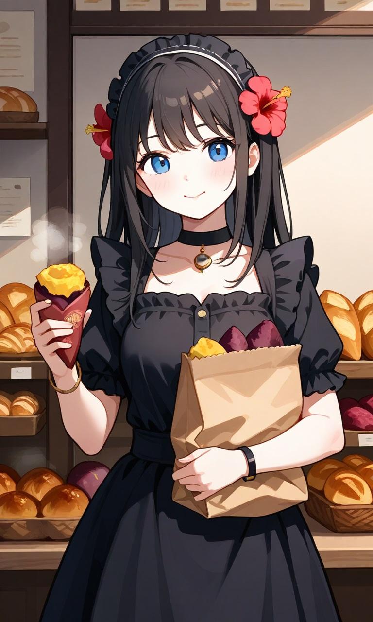メイドのお姉さん　焼き芋