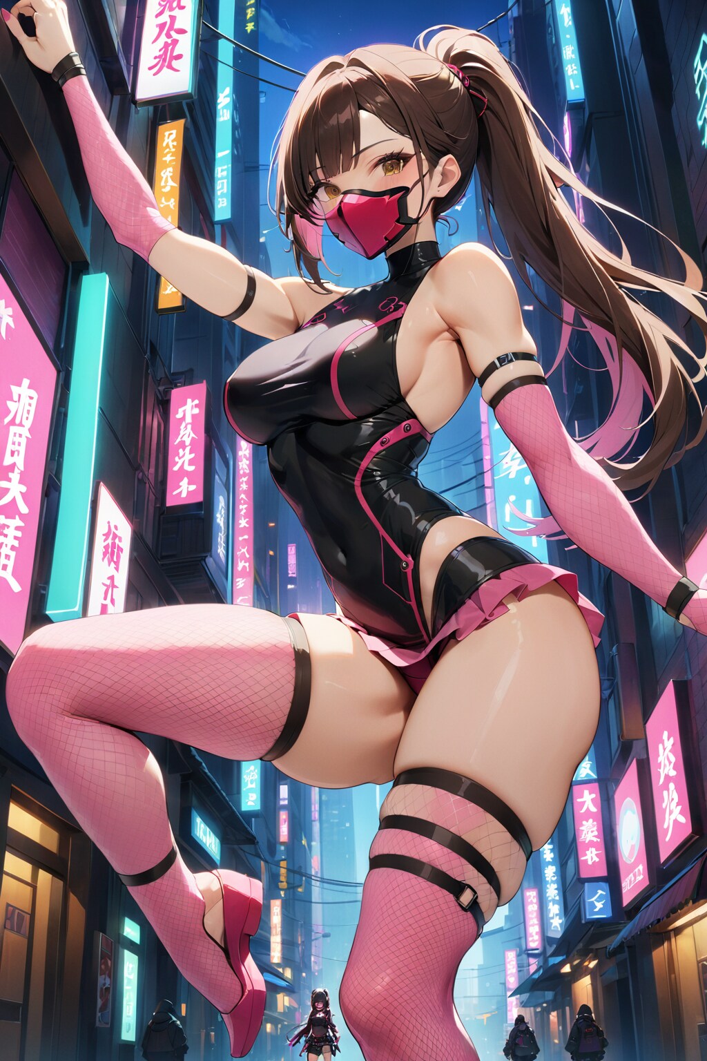 くノ一ピンク in downtown