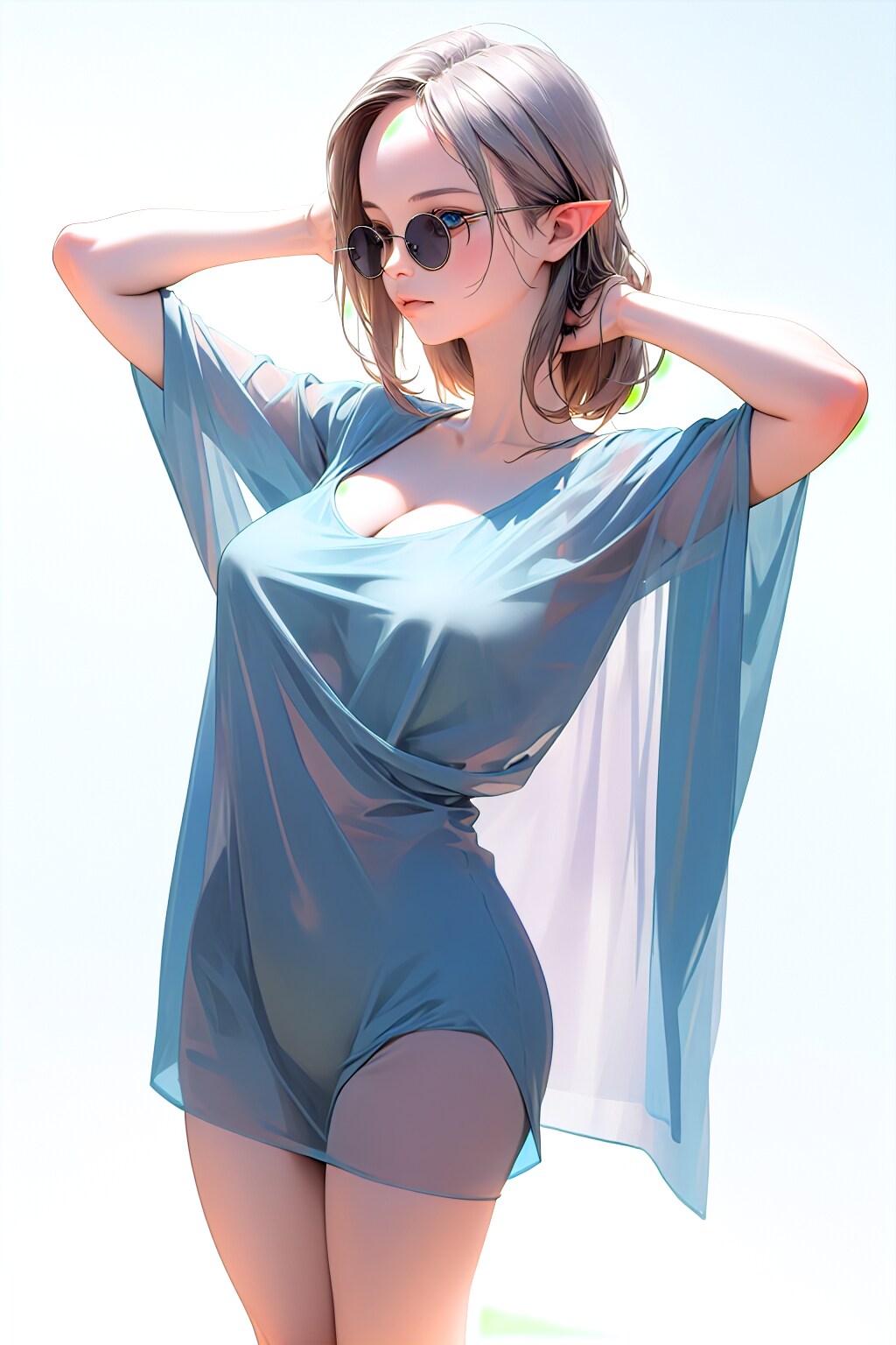 夏、バカンス、セレブなエルフ姉さん
