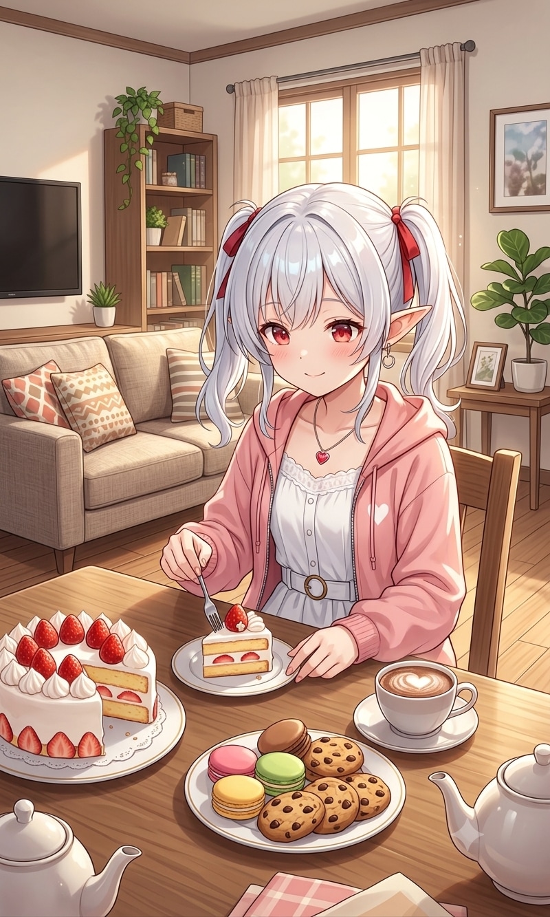15時のおやつタイムのシロネさん