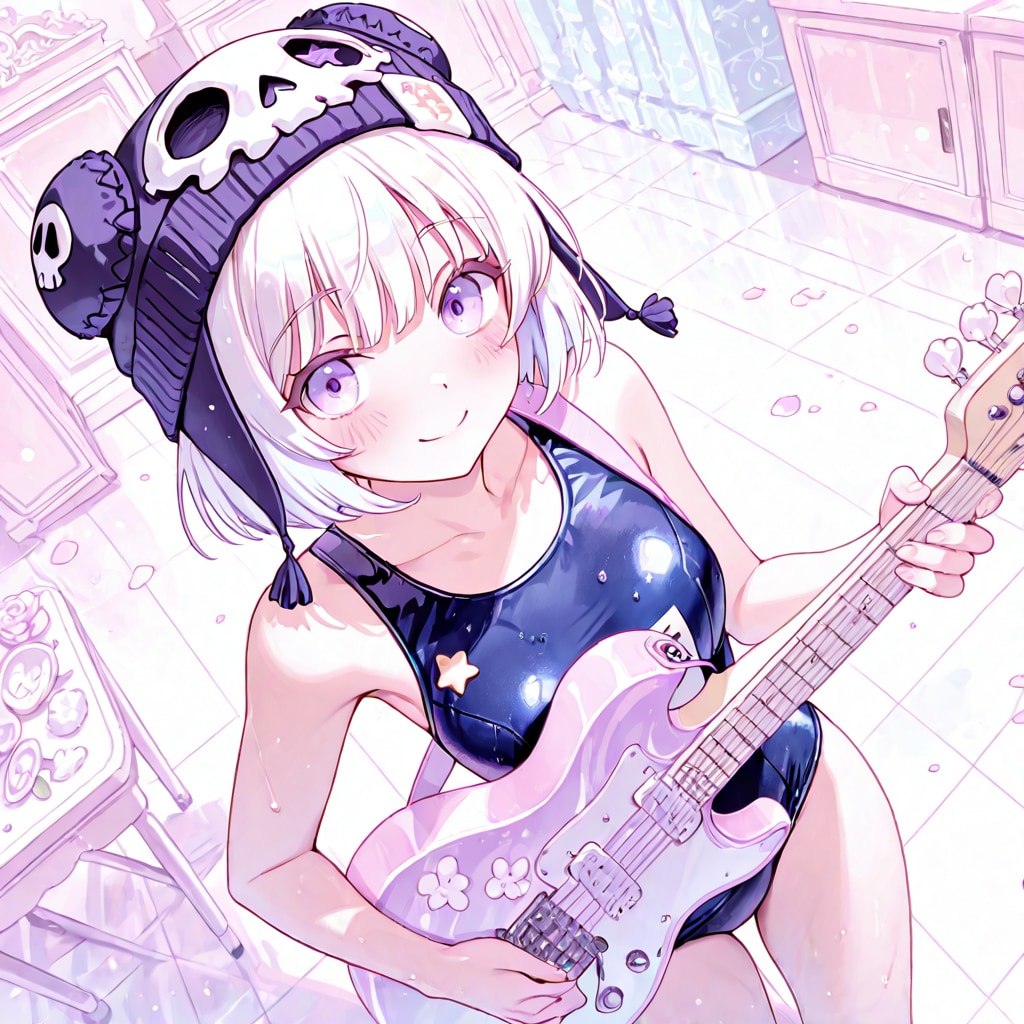 スク水の白髪ちゃん
