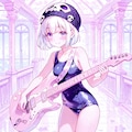 スク水の白髪ちゃん 2枚目