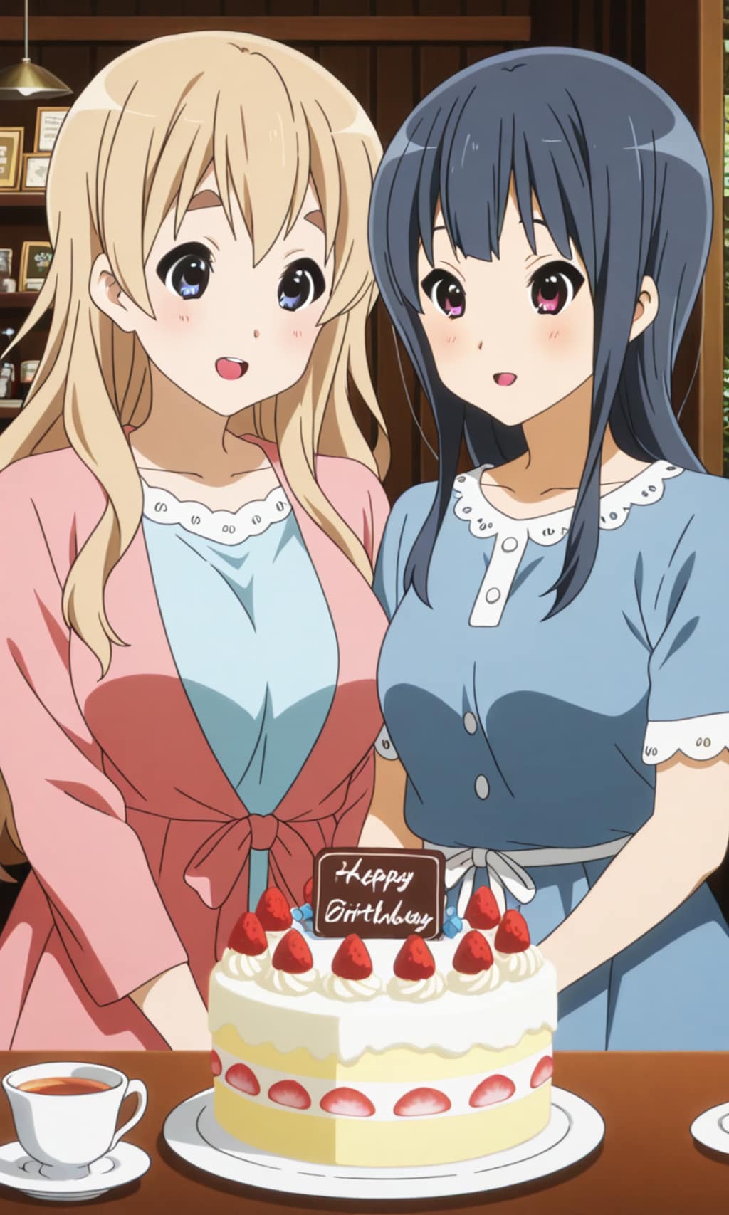 PixAIで同じ誕生日でみぞれ＆紬🎂🎉❤️