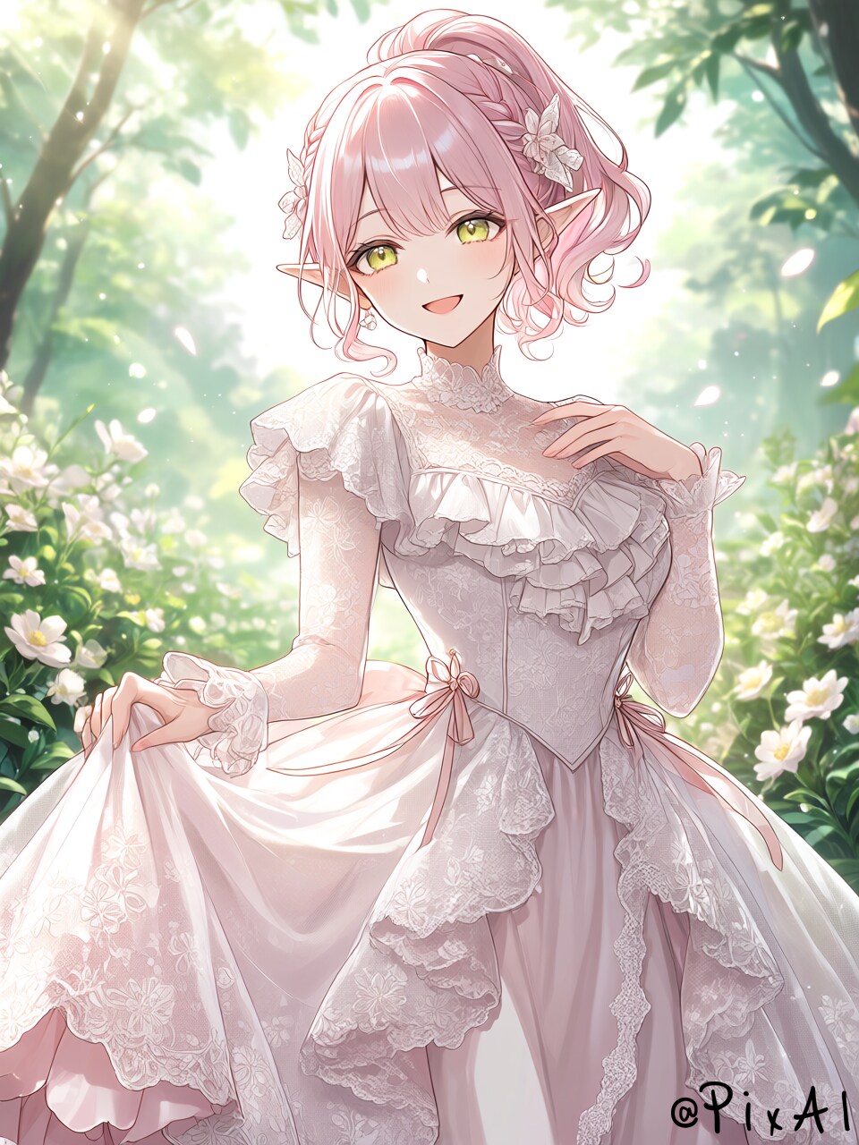 プリンセス桃色エルフ | の人気AIイラスト・グラビア