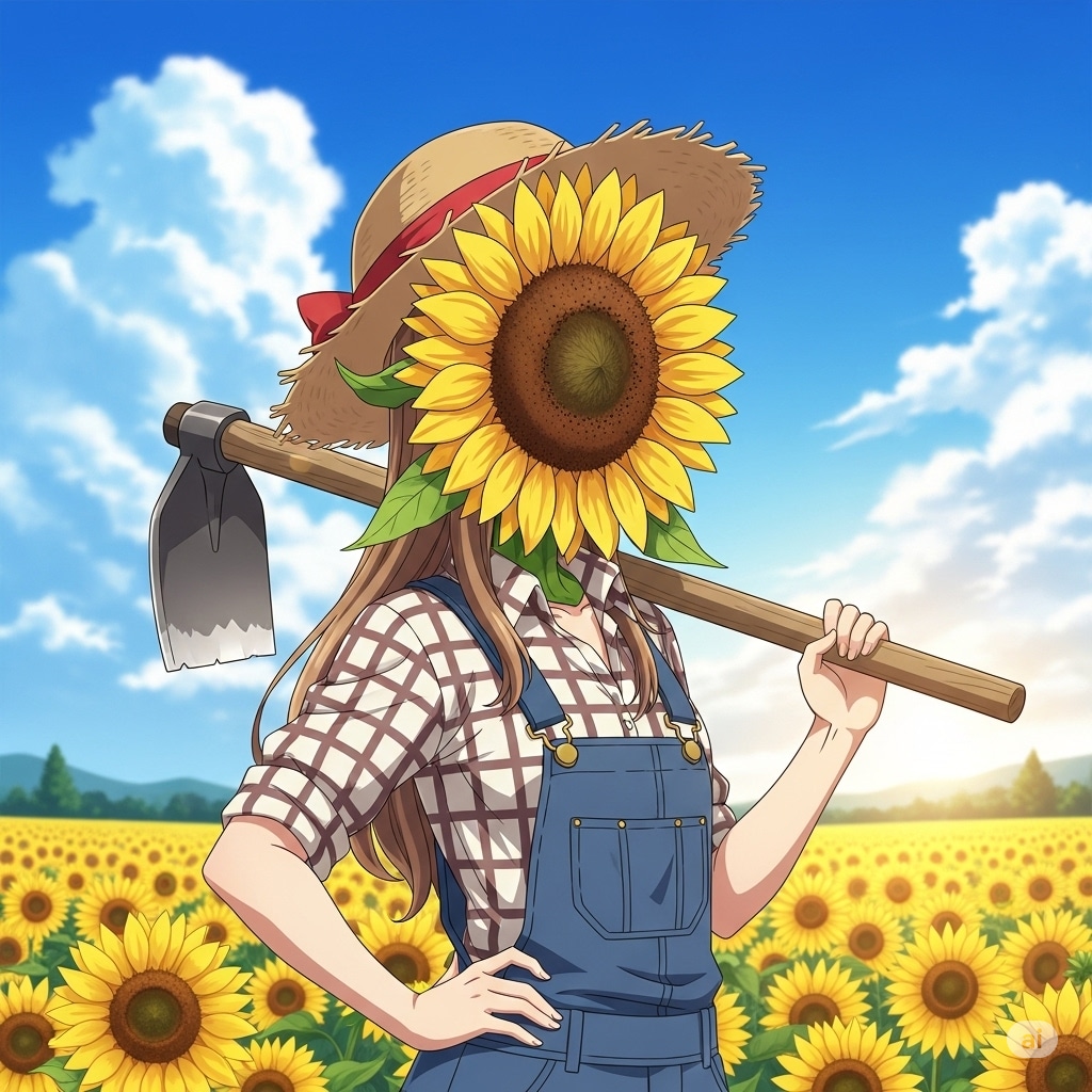 向日葵畑を管理する向日葵娘