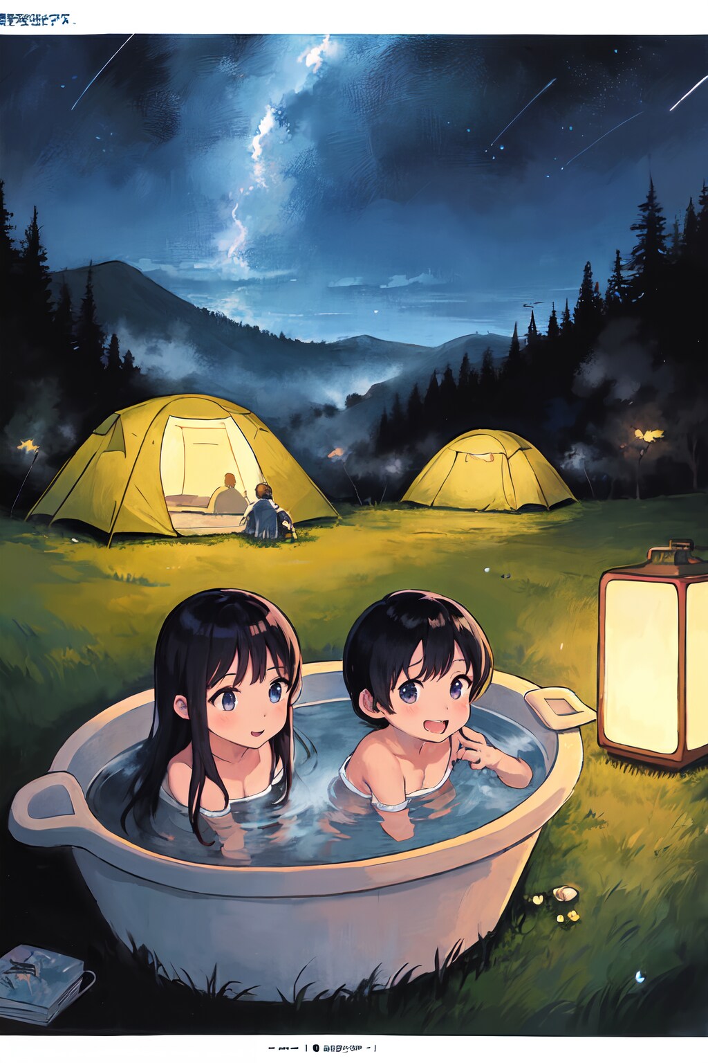 お外でお風呂