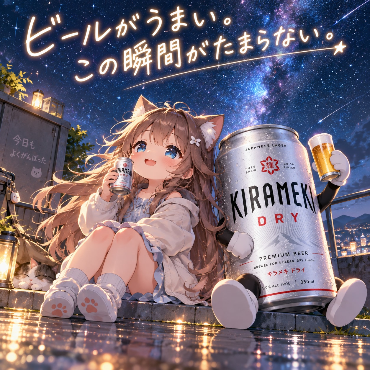 美味しいビールと小さな女の子 | の人気AIイラスト・グラビア