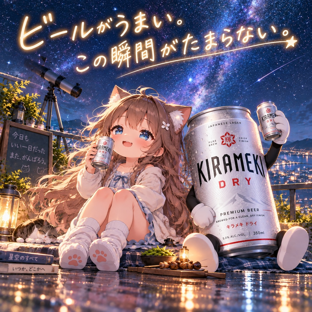 美味しいビールと小さな女の子
