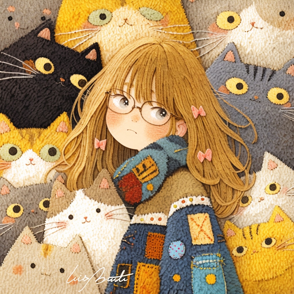 ネコだんごと私 | の人気AIイラスト・グラビア