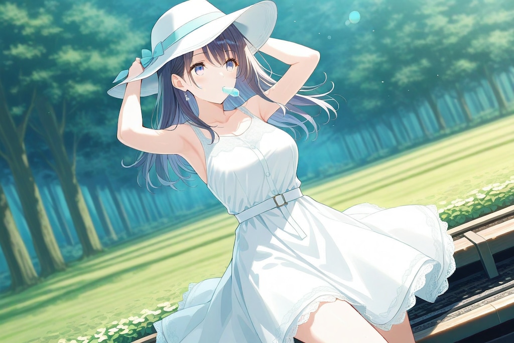 白い帽子の少女