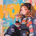 泡を吹くかわいい女の子 2枚目