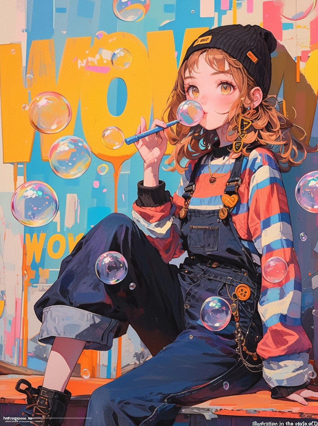 泡を吹くかわいい女の子