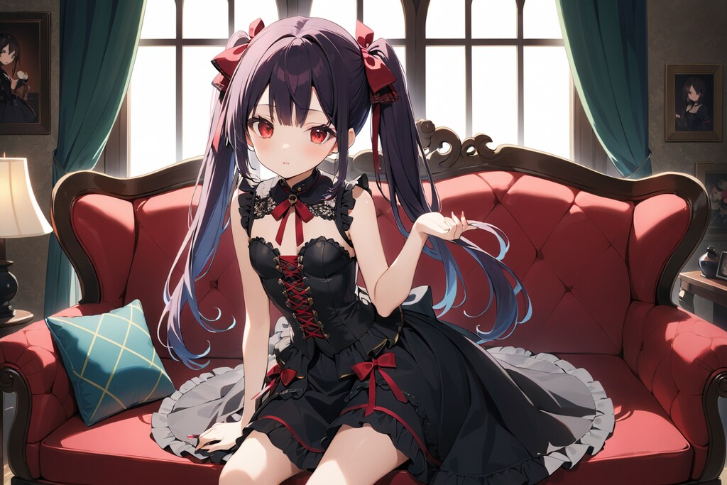 黒髪黒ドレス(涼しい…クーラー必須ね)_20240721