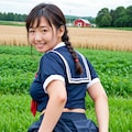 田舎娘のケツ穴見せ[制服編] 10枚目