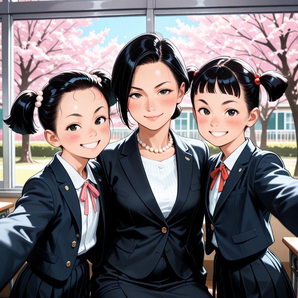 新学期、先生と