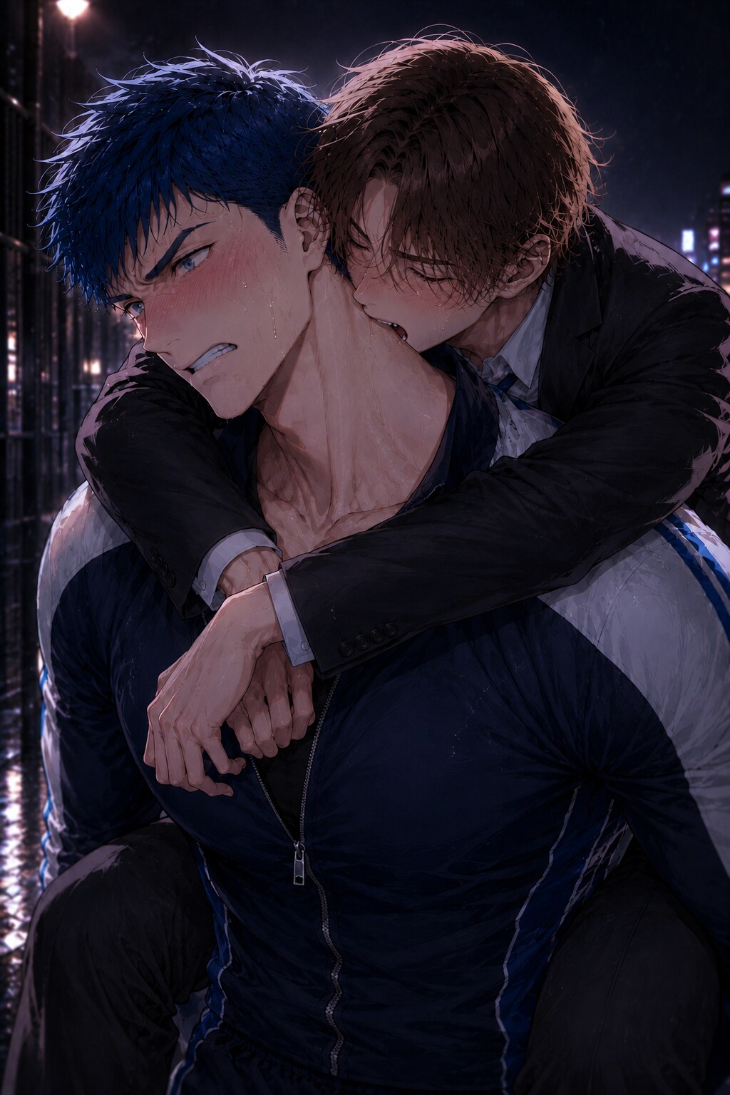 深夜の甘噛みキス