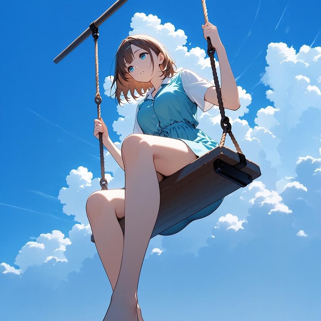 『空がキレイ。でも、降りれん』